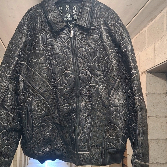 Pre-owned Original AL Wissam Roman leaf Leather coat - Picture 3 of 8